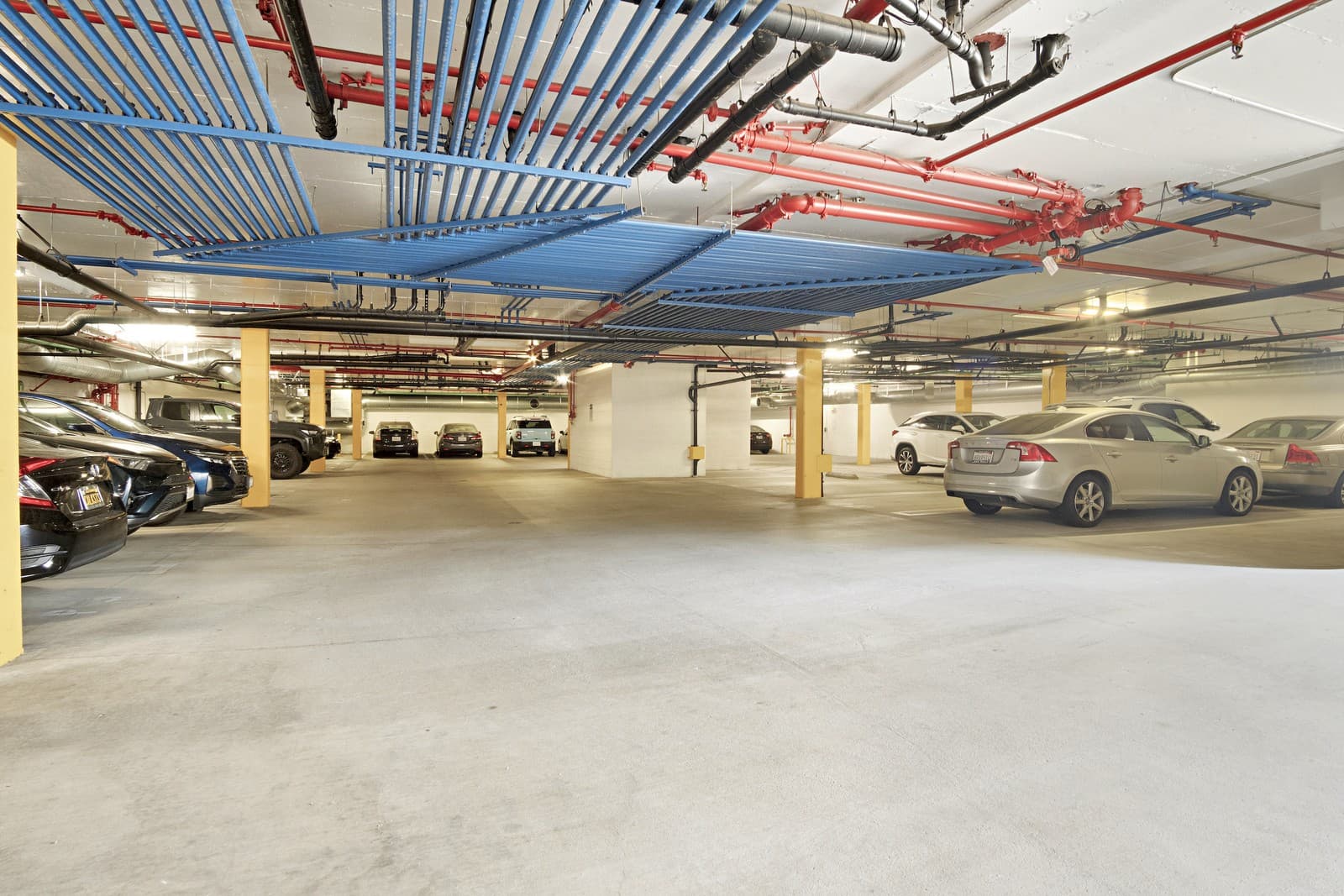 Subterranean gated parking garage at The Strohm Building