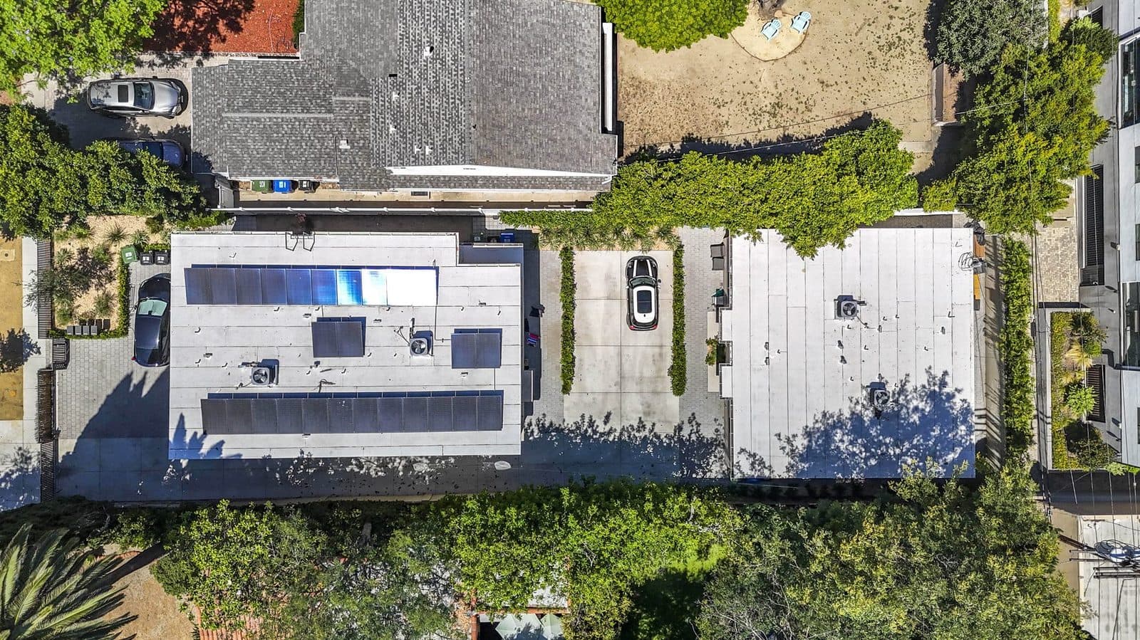 Overhead view showing owned solar and site layout