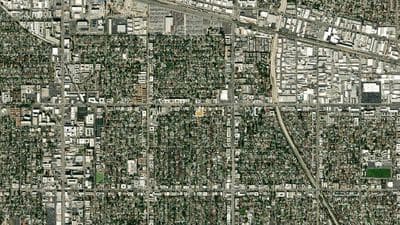 Van Nuys context aerial along the Sherman Way corridor