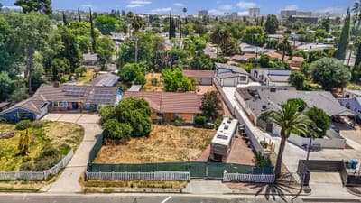 Aerial view of the 6540 Shoup Ave development site frontage